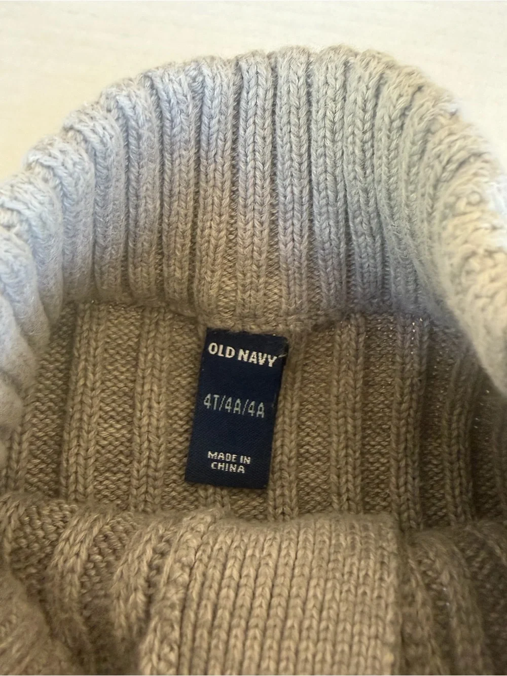 Old Navy Taupe Gray Ribbed Button Front Kids Cardigan